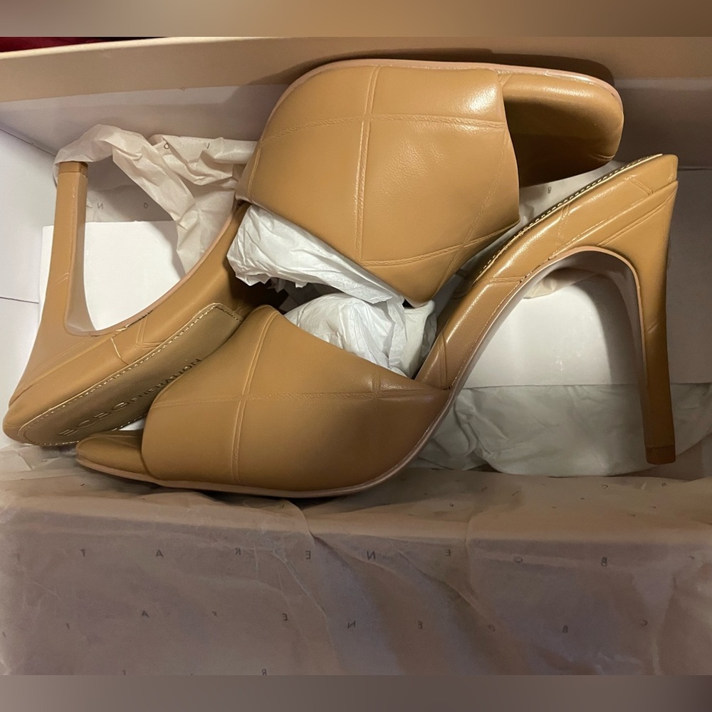 Neutral Tan High Heel Mules BCBG 8.5